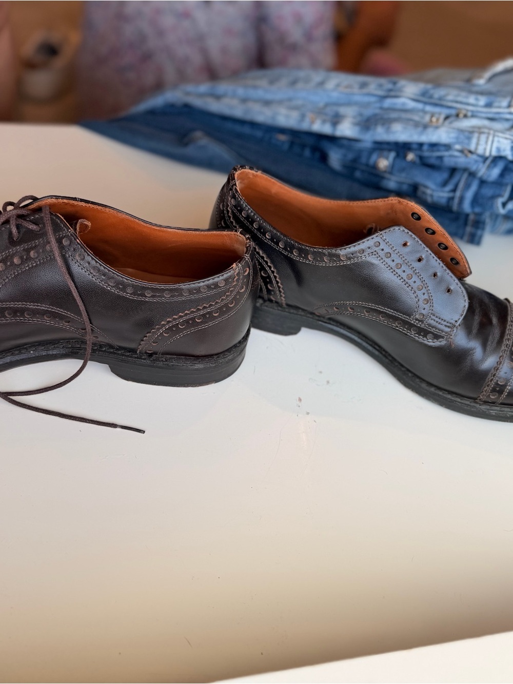 Allen Edmonds Brown Leather Brogue Cap-Toe Oxfords - Picture 11 of 13